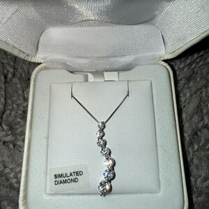 Silver Simulated Diamond Necklace